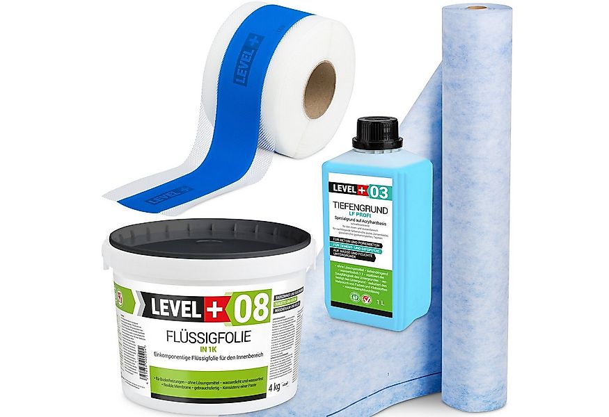 Level+ Dichtstoff Dichtset Duschabdichtung Dichtband Flüssigfolie 4kg SET31 günstig online kaufen