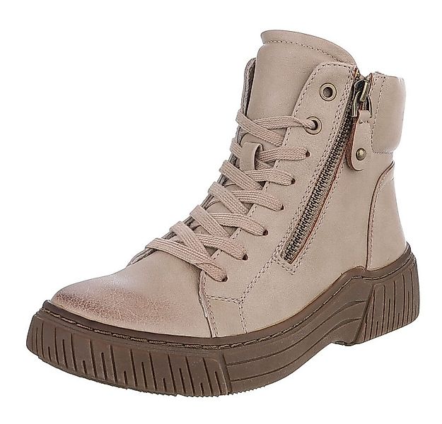 Ital-Design Damen Halbschuh mit Reißverschluss und Schnürung Schnürstiefele günstig online kaufen