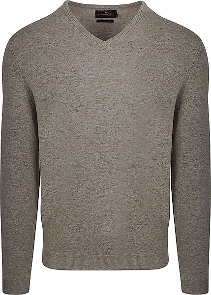 Steppin' Out Pullover V-Ausschnitt Merinowolle Taupe - Größe XL günstig online kaufen