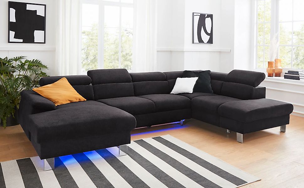COTTA Wohnlandschaft "Komaris U-Form, B: 320 cm", mit Kopfteilverstellung, günstig online kaufen