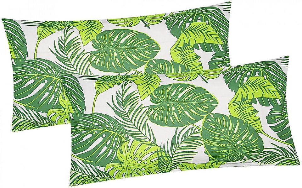Heubergshop Kissenbezug, (2 Stück), 2er Set 40x80cm Tropische Blätter Grün günstig online kaufen