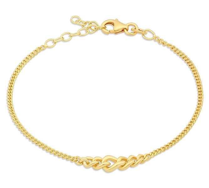 Armband Panzerarmband 2mm 585er Vergoldet Massiv 925 Silber, mit Verlängeru günstig online kaufen
