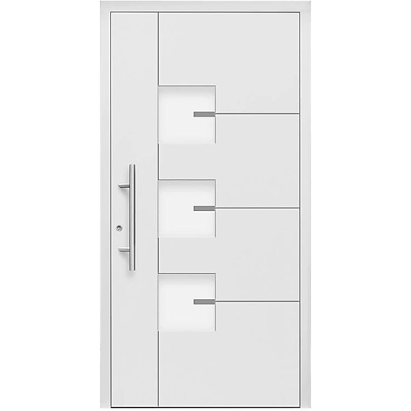 Aluminium-Haustür Moderno M330/B 110 x 210 cm Weiß Anschlag Links günstig online kaufen