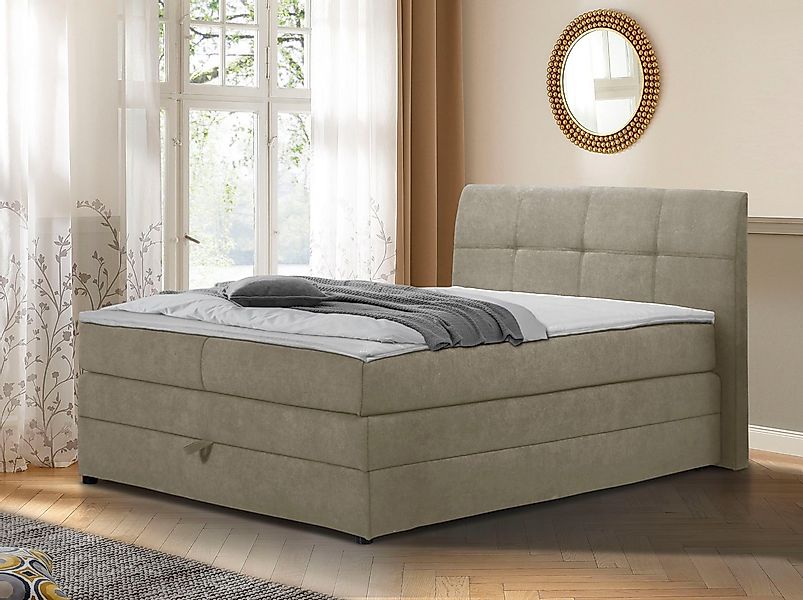 Home affaire Boxspringbett Finja, besonders komfortable Liegehöhe, mit prak günstig online kaufen