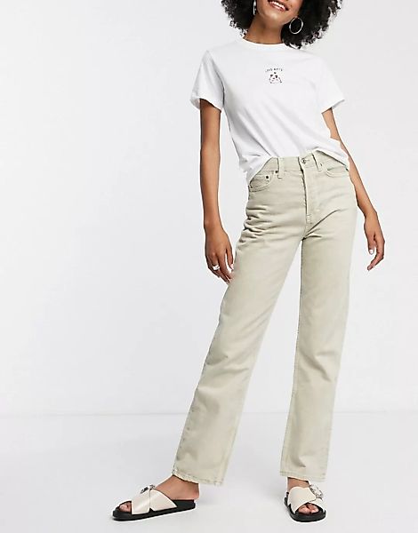 Topshop – Dad-Jeans in gebrochenem Weiß-Neutral günstig online kaufen