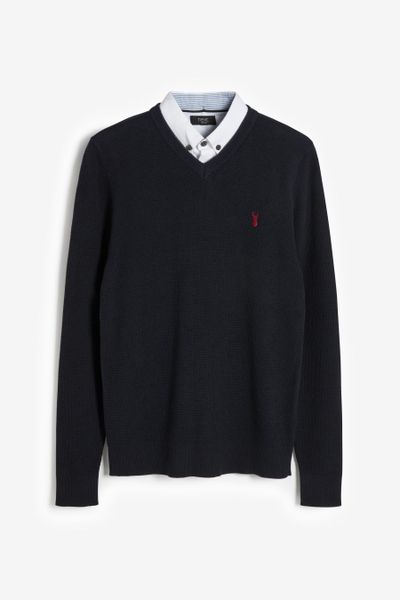Next 2-in-1-Pullover Pullover mit Hemdkragen (1-tlg) günstig online kaufen