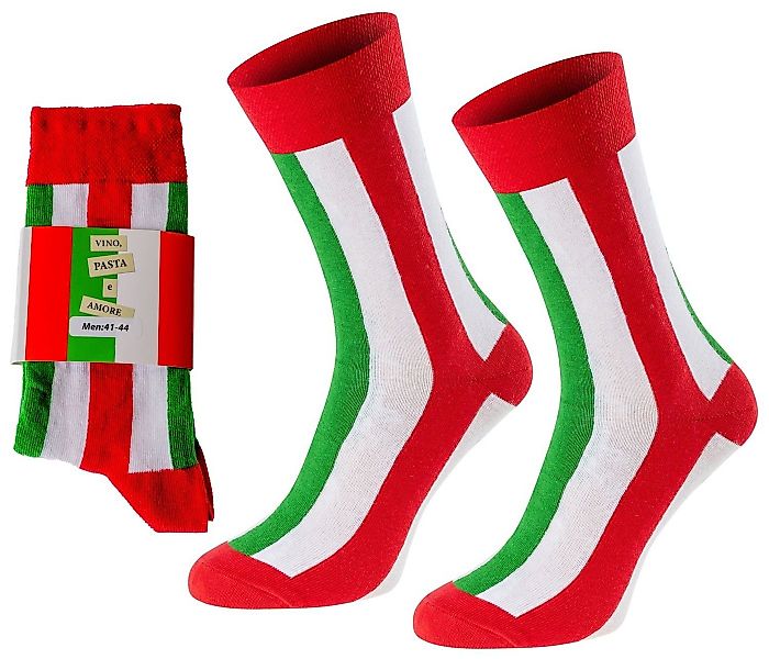 Chili Lifestyle Freizeitsocken PASTA Lustige Socken mit Spruch Banderole al günstig online kaufen