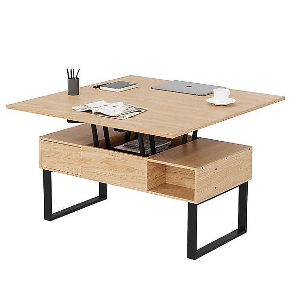 VOWNER Couchtisch 3-in-1-Multifunktions-Wohnzimmertisch, Höhenverstellbar, günstig online kaufen