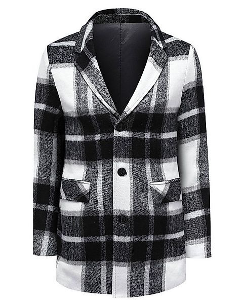 Allthemen Wollmantel mit Karomuster Kurzmantel im Regular Fit Warmer Winter günstig online kaufen