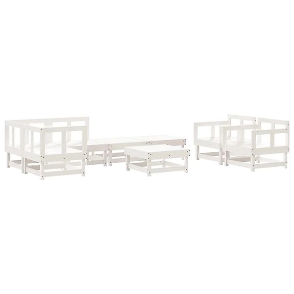 vidaXL 8-Tlg Garten-Lounge-Set Weiß Massivholz Kiefer 3186222 günstig online kaufen