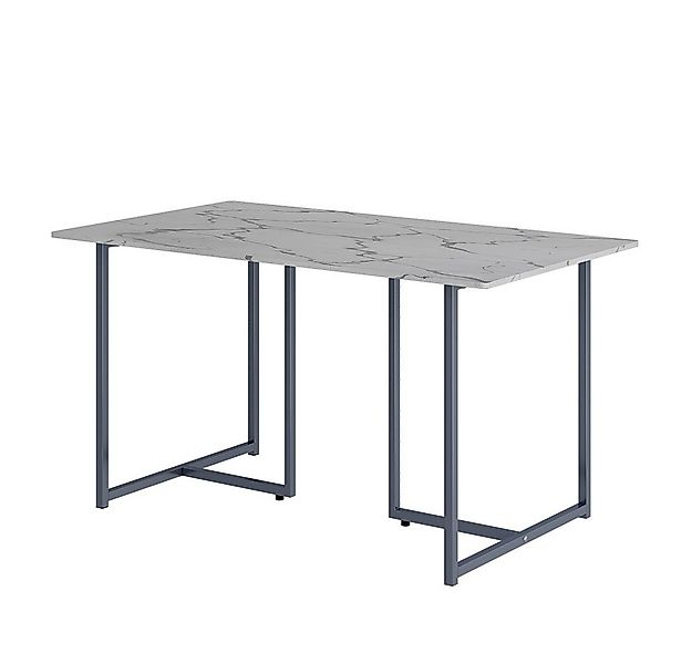 Vicco Esstisch Merido, Grau/Marmor-Weiß, 140 x 80 cm günstig online kaufen