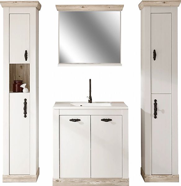 Home affaire Badmöbel-Set "Florenz, Bad im Landhausstil, 4-teiliges Badezim günstig online kaufen