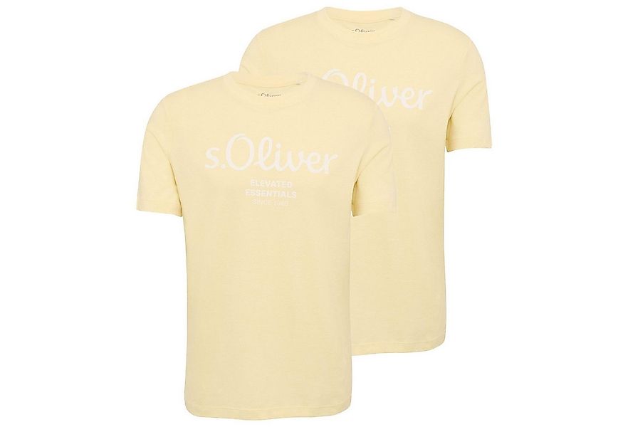 s.Oliver T-Shirt Casual (2-tlg) mit Rundhals-Ausschnitt, kurzarm, Logo-Aufd günstig online kaufen