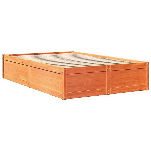 vidaXL Massivholzbett ohne Matratze Wachsbraun 120x190 cm Kiefernholz 32823 günstig online kaufen
