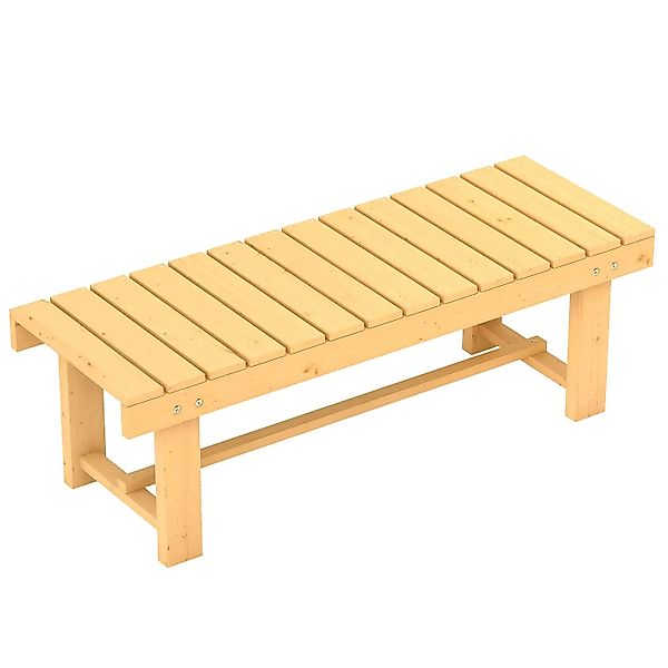 Outsunny Gartenbank Tannenholz Naturholz L110 x B38 x H35 cm günstig online kaufen