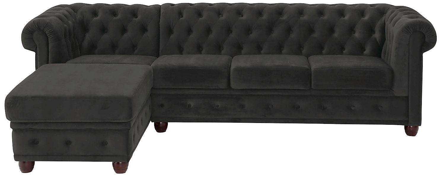 Home affaire Chesterfield-Sofa »New Castle L-Form«, hochwertige Knopfheftun günstig online kaufen