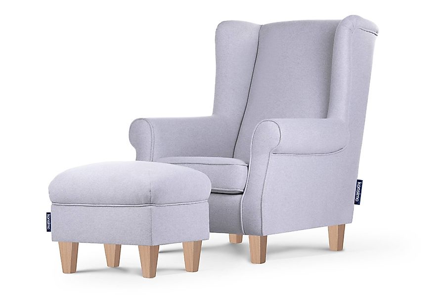 KONSIMO® Ohrensessel MILES Einzelsessel mit Sitzhocker, günstig online kaufen