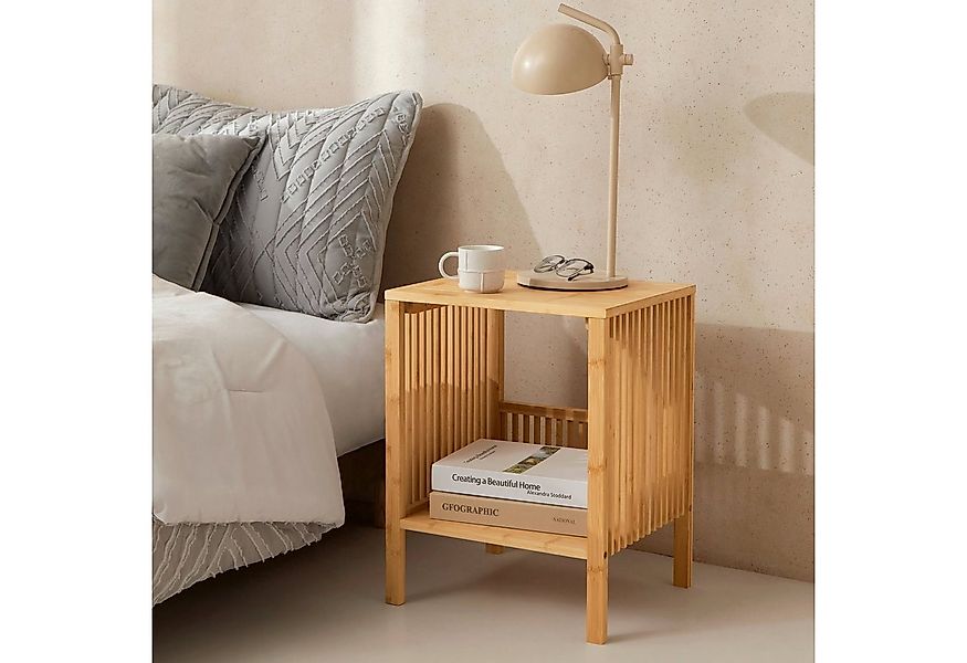 en.casa Beistelltisch (2-St., 2er Set), »Varde« 2er Set Bambus günstig online kaufen