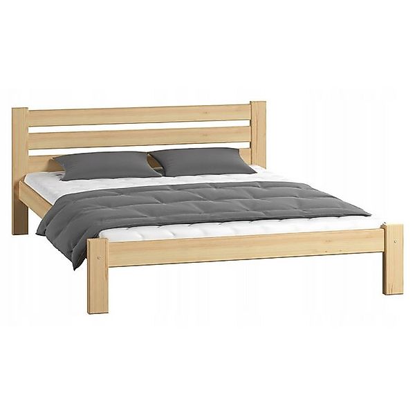 Home Collective Holzbett Einzelbett Massivholz Bett mit Massive Bettbeine & günstig online kaufen