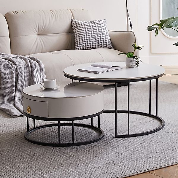 STILVORA Couchtisch Wohnzimmertisch Satztisch stapelbarer Beistelltisch günstig online kaufen