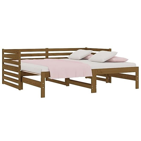 vidaXL Bett Tagesbett Ausziehbar Honigbraun 2x(90x190) cm Massivholz Kiefer günstig online kaufen