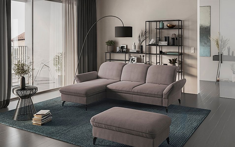 sit&more Ecksofa "Leandro L-Form" Wahlweise mit Bett-, Kopfteil - und Armle günstig online kaufen