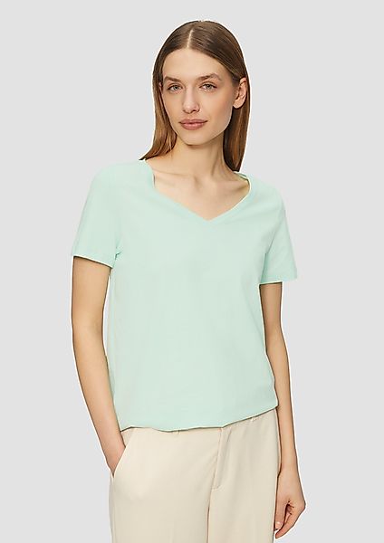s.Oliver Kurzarmshirt T-Shirt mit V-Ausschnitt günstig online kaufen