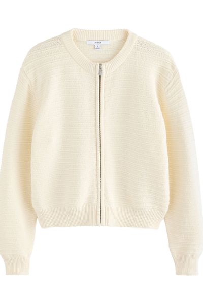 Next Bomberjacke Gestrickte Bomberjacke mit Reißverschluss günstig online kaufen