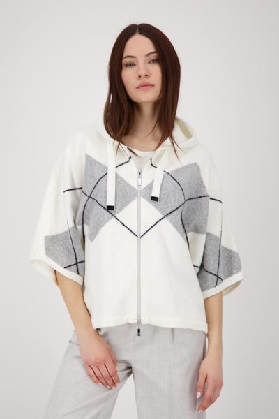 Monari Strickcape Jacke Strickjacke Karo Loose günstig online kaufen