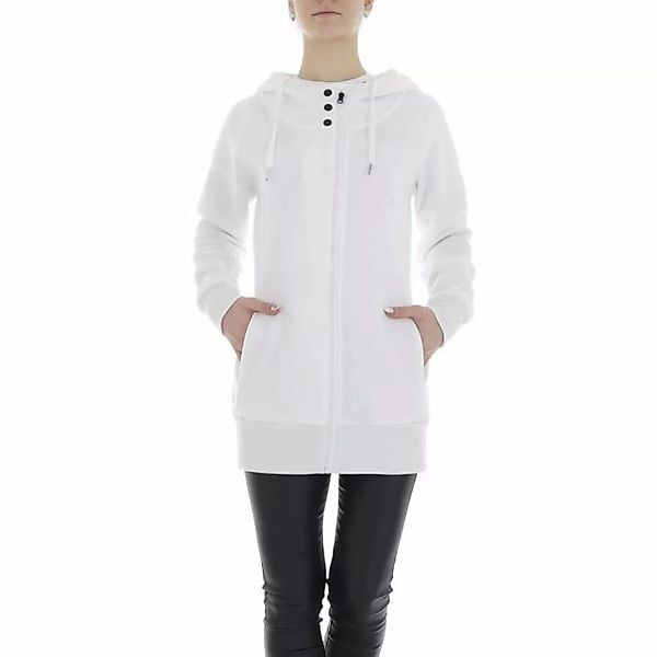 Ital-Design Sweatjacke Damen Freizeit Kapuze Sweatjacke in Weiß günstig online kaufen