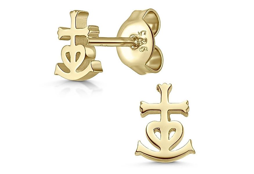 Materia Paar Ohrstecker Gelbgold Glaube Liebe Hoffnung klein 7mm SO-38, Ste günstig online kaufen