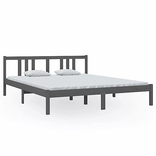 vidaXL Massivholzbett Grau 160x200 cm1273710 günstig online kaufen
