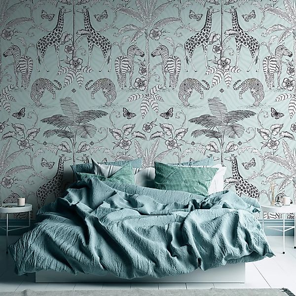 PROFHOME 392051-GU Fototapete Tiermotiv Matt Schwarz Weiß Grau 1,59 m x 2,8 günstig online kaufen
