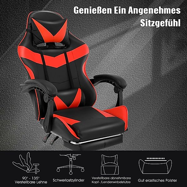 LOVONLIVE Gaming Chair Ergonomischer Gaming Stuhl günstig online kaufen