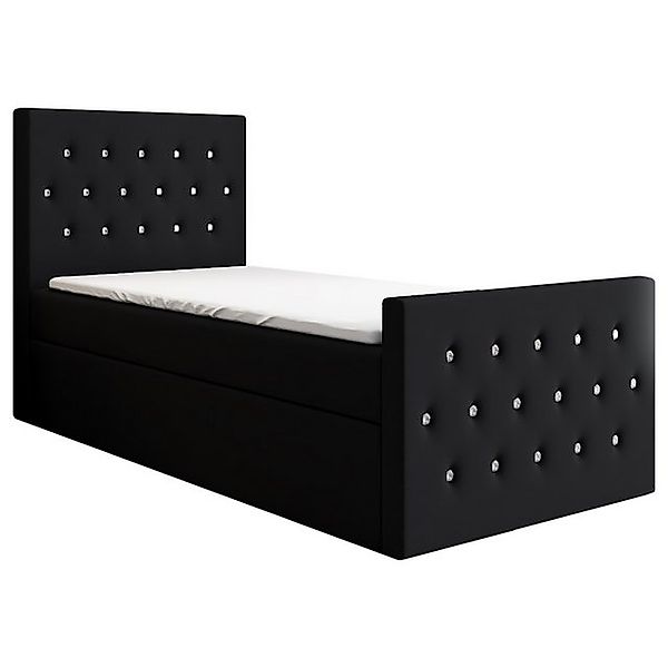 A&J MöbelLand GmbH Boxspringbett Einzelbett LILI mit Bettkasten, Topper und günstig online kaufen