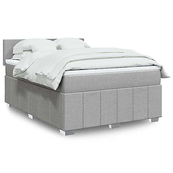 vidaXL Boxspringbett mit Matratze Hellgrau 140x190 cm Stoff 3289356 günstig online kaufen