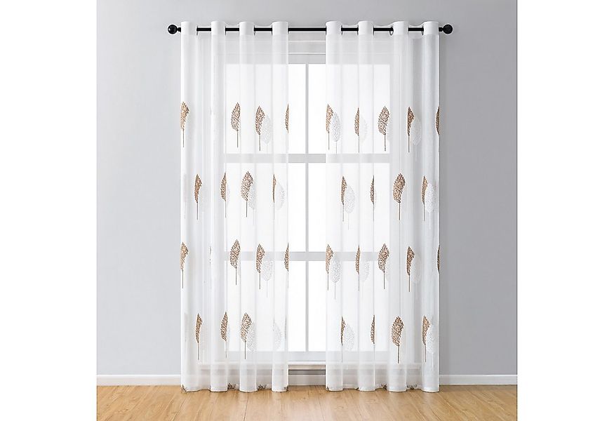 BTTO V&G Gardine Voile Gardine Vorhänge mit Ösen (2 St), halbtransparent, B günstig online kaufen