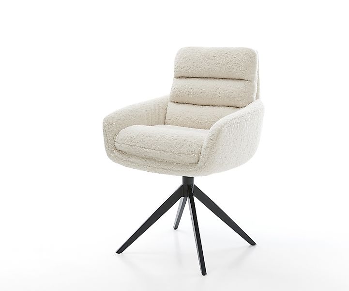 Drehstuhl Abelia-Flex mit Armlehnen Teddystoff Beige Kreuzgestell breit Sch günstig online kaufen