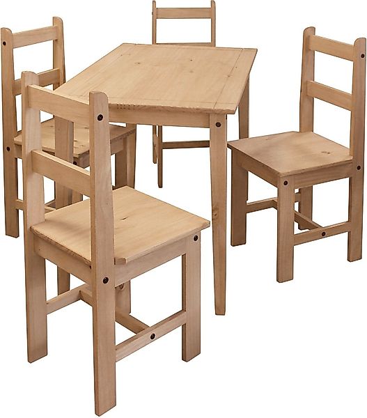 Home affaire Essgruppe, (Set, 5 tlg.), Holzoberfläche honigfarbend gewachst günstig online kaufen