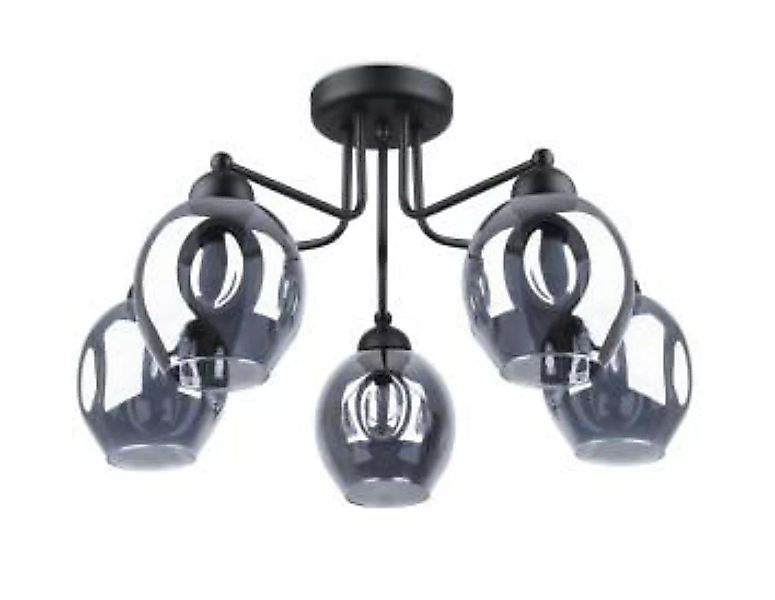 Deckenlampe Schwarz Rauchglas Metall E27 Modern günstig online kaufen