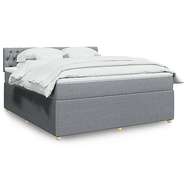 vidaXL Bettgestell Boxspringbett mit Matratze Hellgrau 180x200 cm Stoff Bet günstig online kaufen