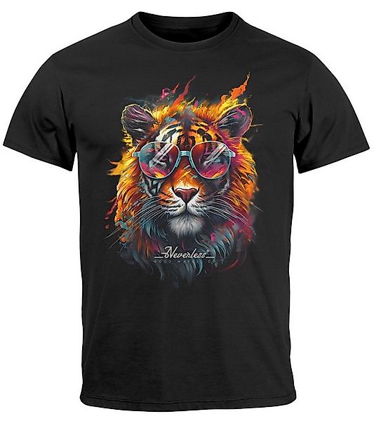 Neverless Print-Shirt Herren T-Shirt Tiger Print günstig online kaufen