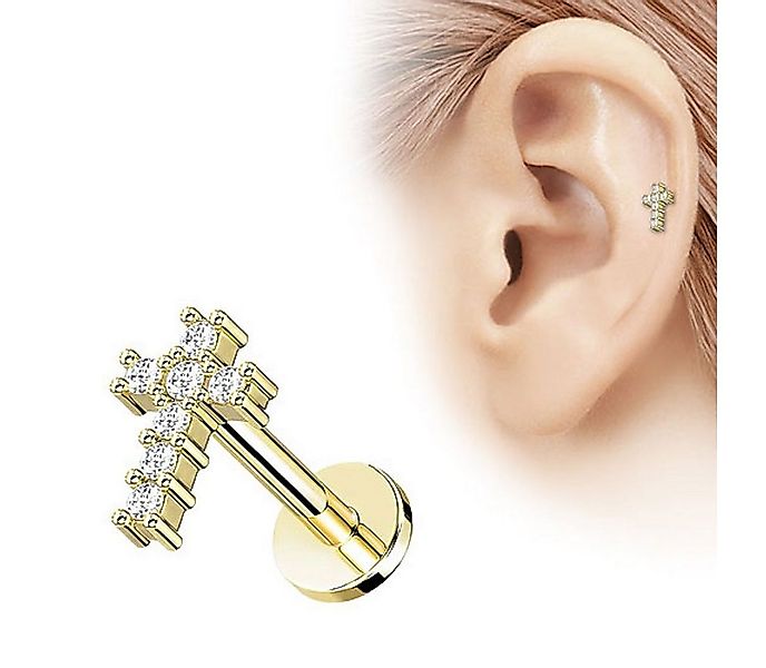 Taffstyle Piercing-Set Tragus Ohr Knorpel Helix Piercing Kristall Kreuz, St günstig online kaufen