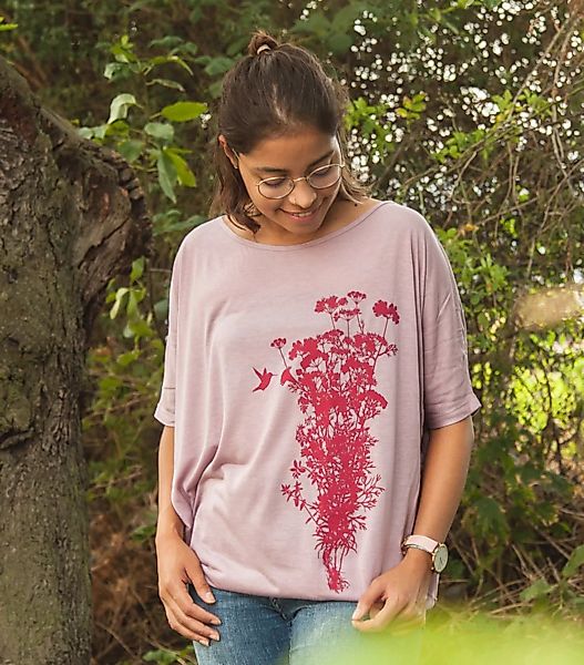 Pflanzen Kolibri - Fair Gehandeltes Kurzarm Flowshirt Aus Modal günstig online kaufen