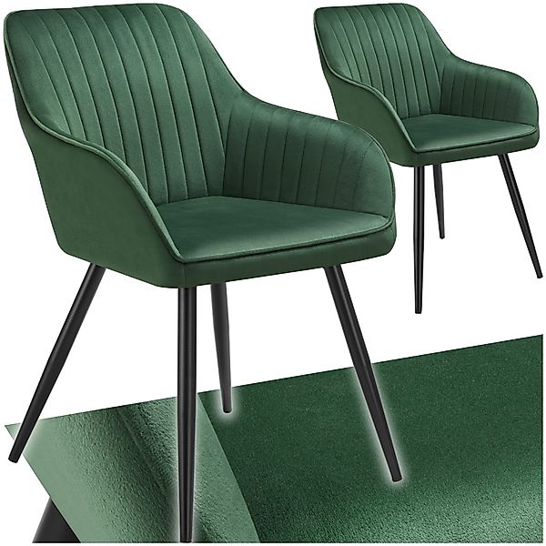 tectake Esszimmerstuhl Stuhl Marilyn, Samtoptik, gesteppt günstig online kaufen