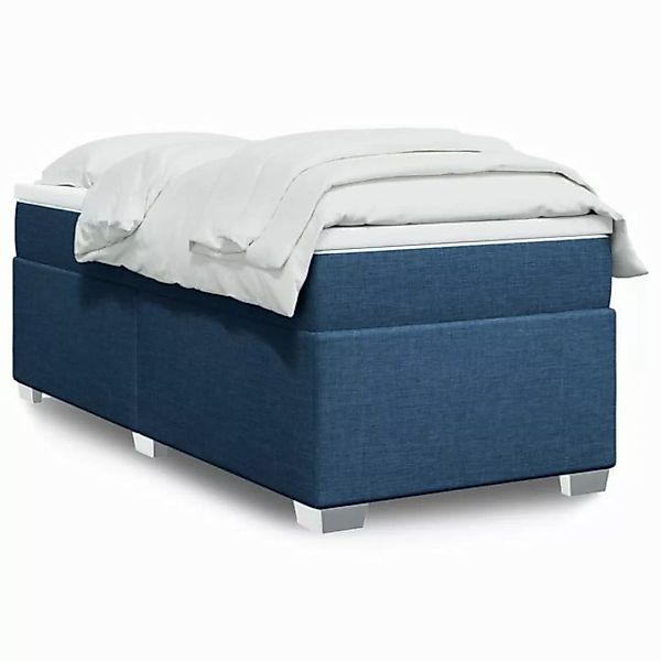 furnicato Bettgestell Boxspringbett mit Matratze Blau 80x200 cm Stoff günstig online kaufen