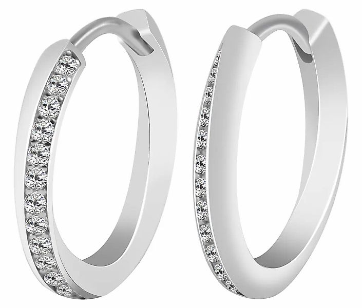 Adelia´s Klappcreolen "Damen Ohrringe – Klappcreole aus 925 Silber mit Zirk günstig online kaufen