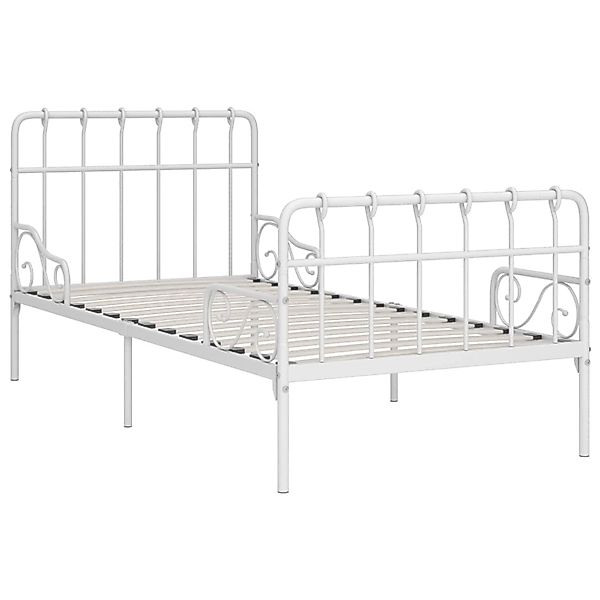 vidaXL Bett Bettgestell mit Lattenrost Weiß Metall 90×200 cm günstig online kaufen