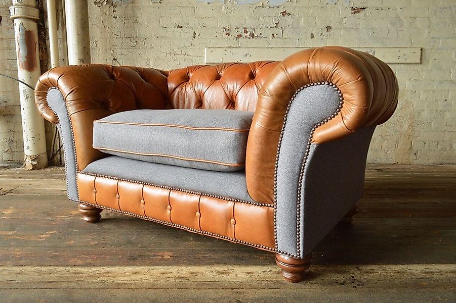Xlmoebel Chesterfield-Sofa Einzelner brauner Sitzmöbel Chesterfield günstig online kaufen