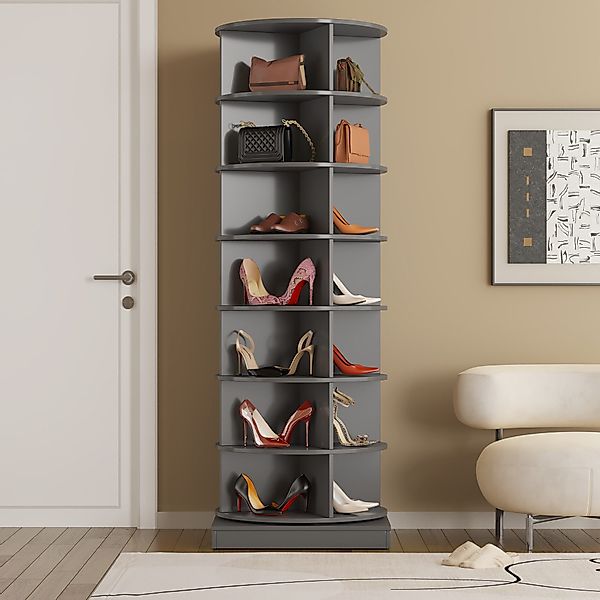 IDEASY Schuhschrank Drehschuhschrank Grau 7-stufig für günstig online kaufen